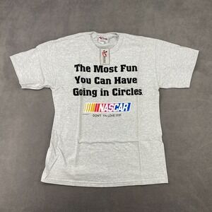 VTG Chase Authentics T Shirt‎ Sz L Heather Gray Graphic Fun In Circle NASCAR NWT